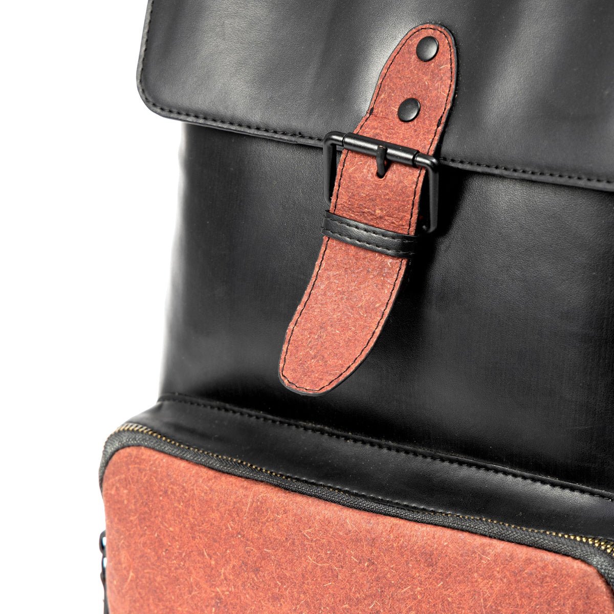 Arden Vegan Leather Bagpack - Black – Backpacks on Brown Living™. SKU: BPGH2025 - 4002. Img 4.