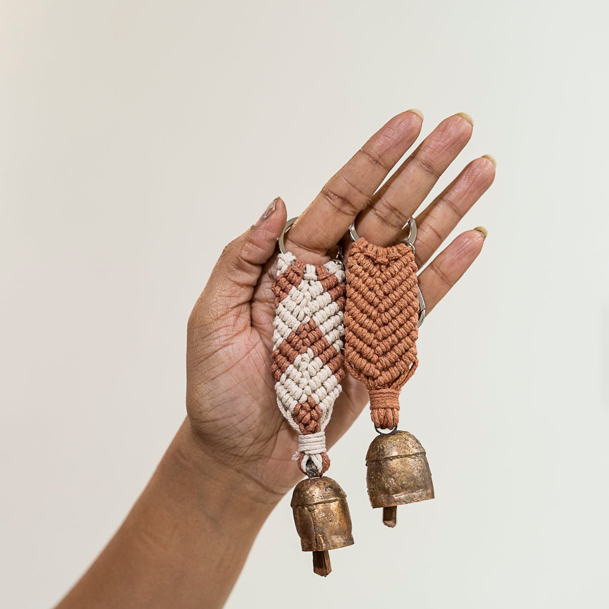 Aria Chevron Keyrings Set of 2 – Stylish & Durable Handmade Keychain – Travel Accessories on Brown Living™. SKU: S23ACHEVKEY178-DP. Img 5.