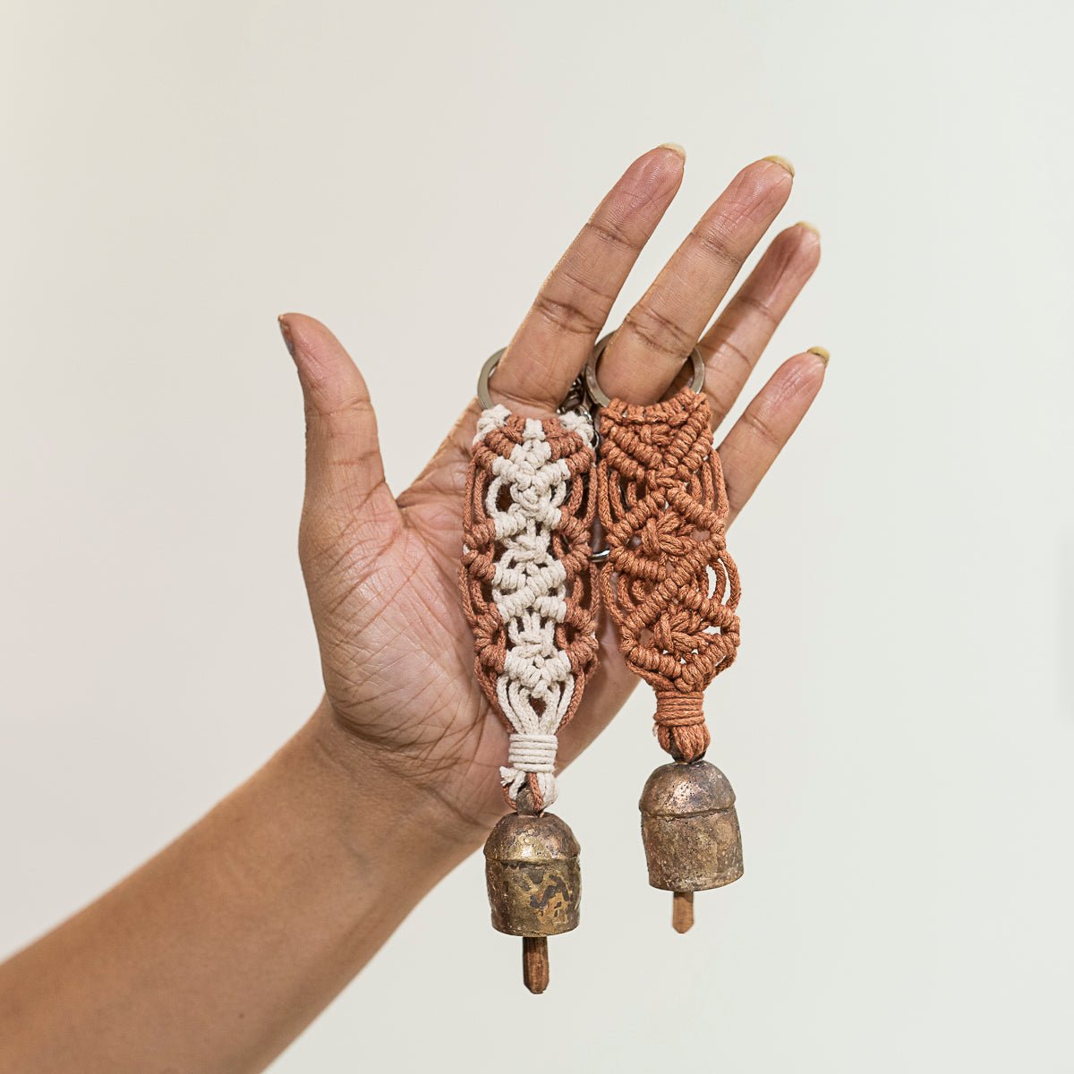 Aria Diamond Keyrings (Set of 2) | Stylish Handmade Keychain Duo – Travel Accessories on Brown Living™. SKU: S23ADIAKEY180-DP. Img 1.