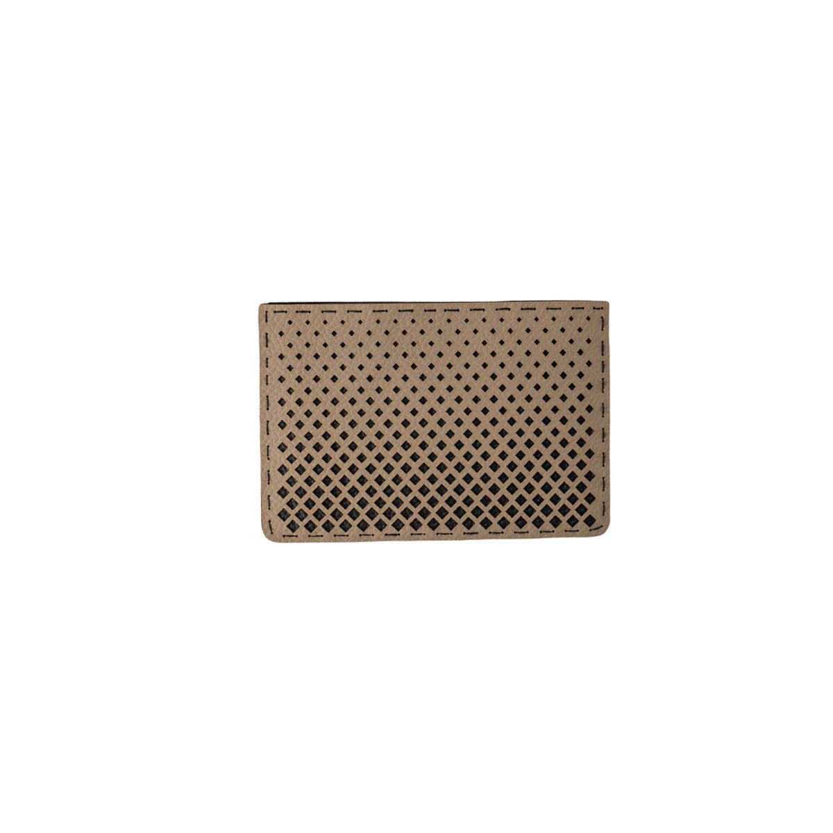 Art Deco Geometric Card Case – Handcrafted from Upcycled Elements – Card Sleeves on Brown Living™. SKU: CC006D. Img 1.