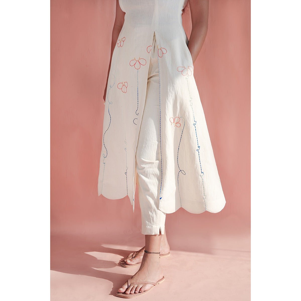 Aster Kurti | Elegant Khadi Kurti for Women | Minimal Everyday Wear – Womens Ethnic Sets on Brown Living™. SKU: DL0135XSn. Img 2.