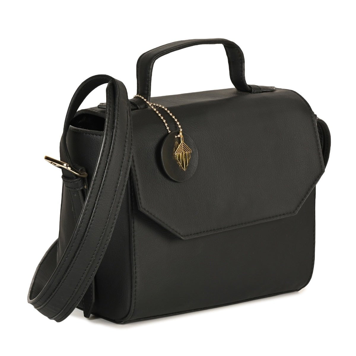 Asteria Vegan Leather Women's Sling Bag (Black) – Womens Bag on Brown Living™. SKU: SCGH 3001. Img 6.