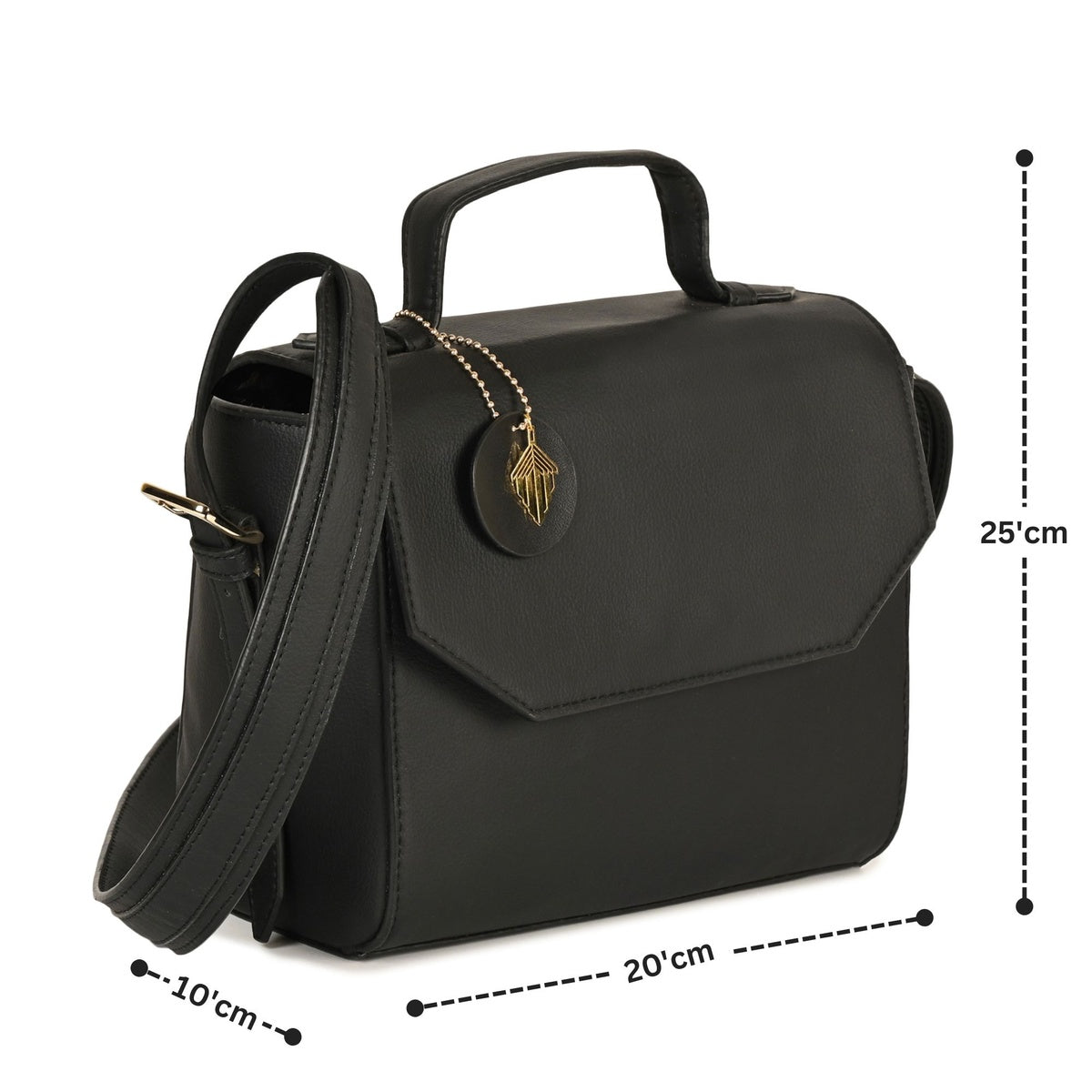 Asteria Vegan Leather Women's Sling Bag (Black) – Womens Bag on Brown Living™. SKU: SCGH 3001. Img 5.