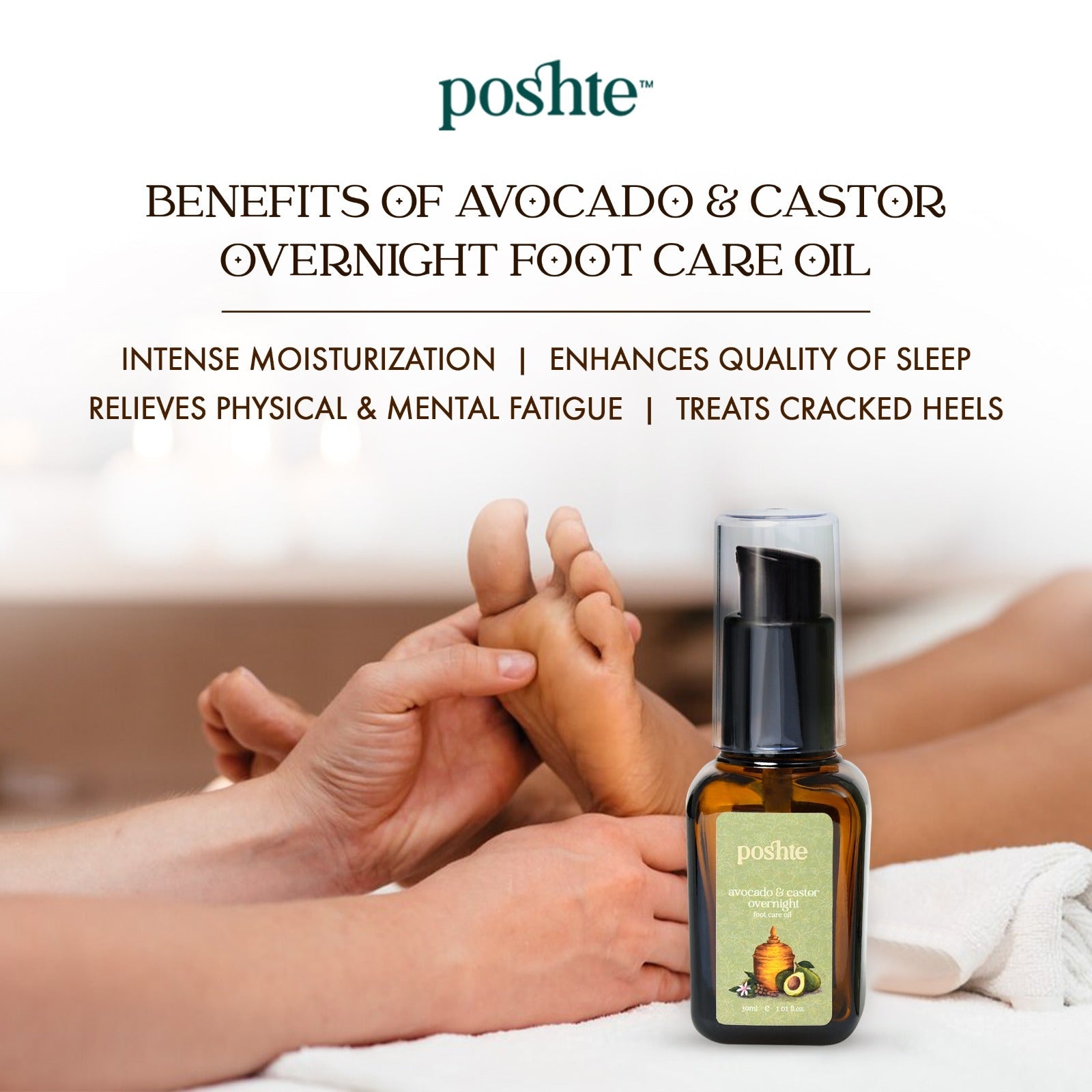 Avocado & Castor Overnight Foot Care Oil | For Healthy & Happy Feet – Body Oil on Brown Living™. SKU: 8.91E+12P2. Img 5.