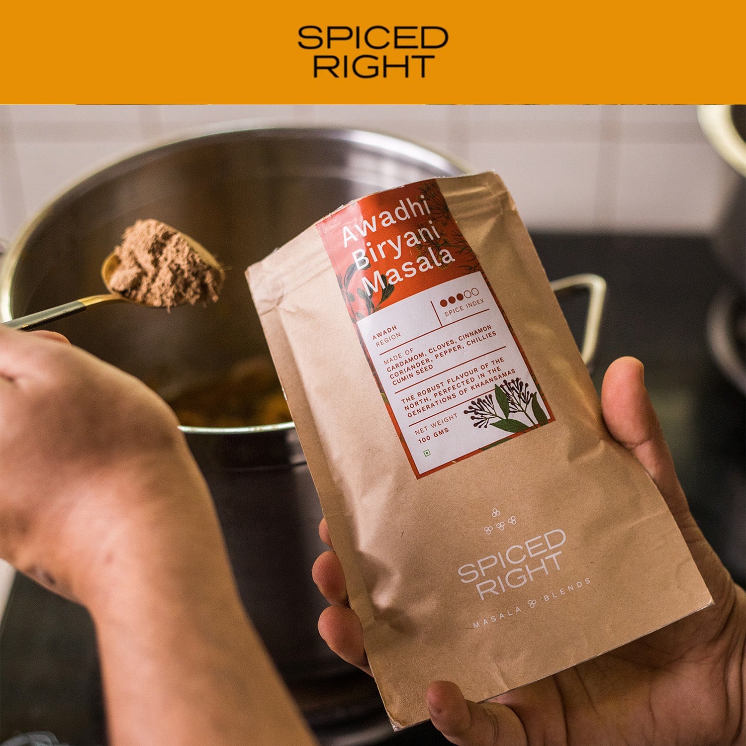 Awadhi Biryani Masala - Lucknowi Blend, No Fillers – Seasonings & Spices on Brown Living™. SKU: SRAB. Img 2.