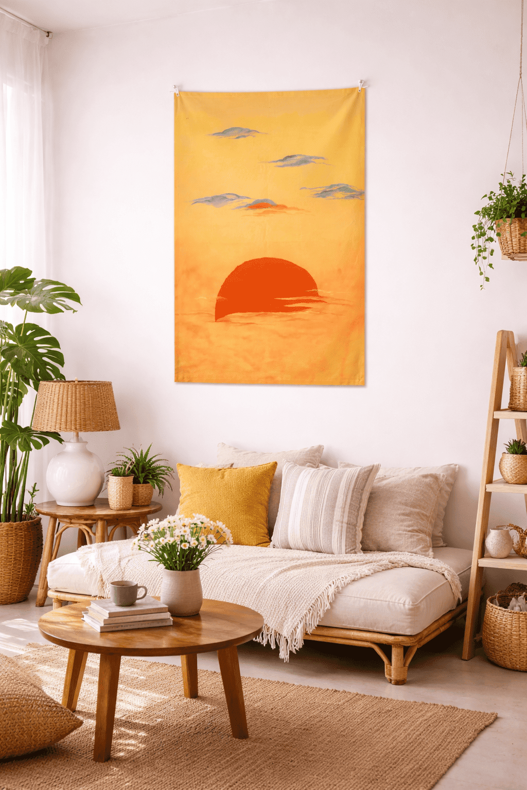 Awaken Tapestry Wall Hanging | Decorative Fabric Wall Art – Wall Decor on Brown Living™. SKU: TA02. Img 2.