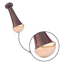 Ayurveda Kansa Wand for Face & Body – Wooden Handle, 4.5 cm – Massager on Brown Living™. SKU: TET42. Img 5.