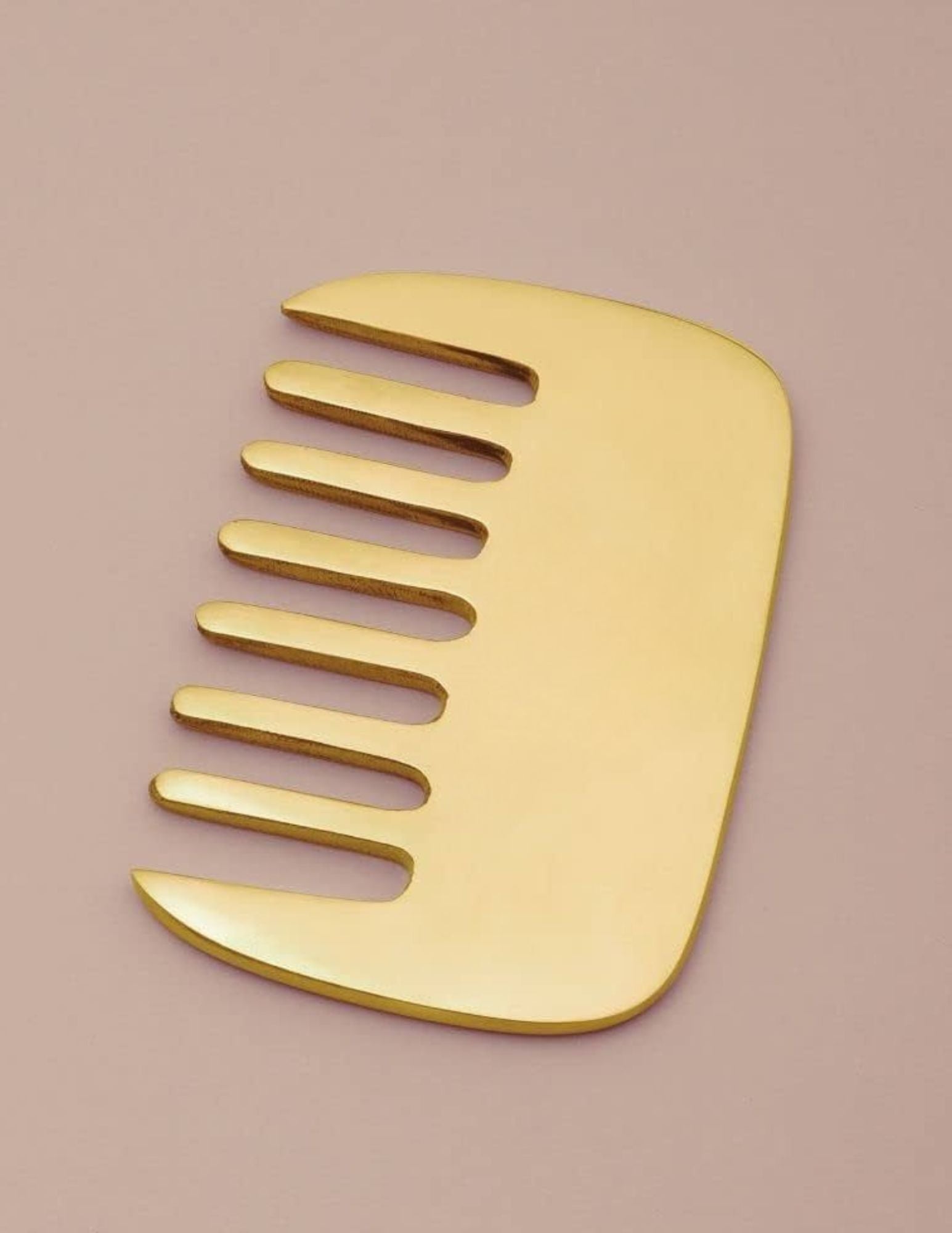 Ayurveda Natural Kansa Hair Comb | Pure Bronze Scalp Massaging Comb – Hair Comb on Brown Living™. SKU: kansacomb1. Img 1.