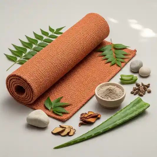 Ayurvedic Drill Plain Yoga Mat | Non - Slip Eco - Friendly Exercise Mat – Yoga Mat on Brown Living™. SKU: FFDPY001P. Img 1.