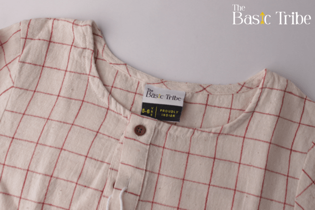 Baby of the World Short Kurta Top| Hand - Spun Cotton Kurta Top for Boys – Kids Daywear Sets on Brown Living™. SKU: XBRCA. Img 2.