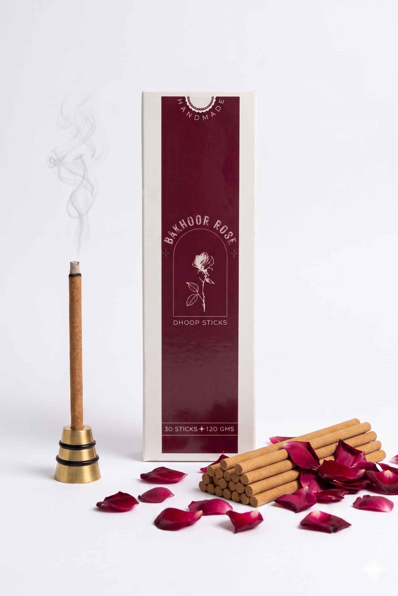 Bakhoor Rose Dhoop Sticks | Floral & Oriental Incense – Pooja Needs on Brown Living™. SKU: EMDS04_1. Img 5.