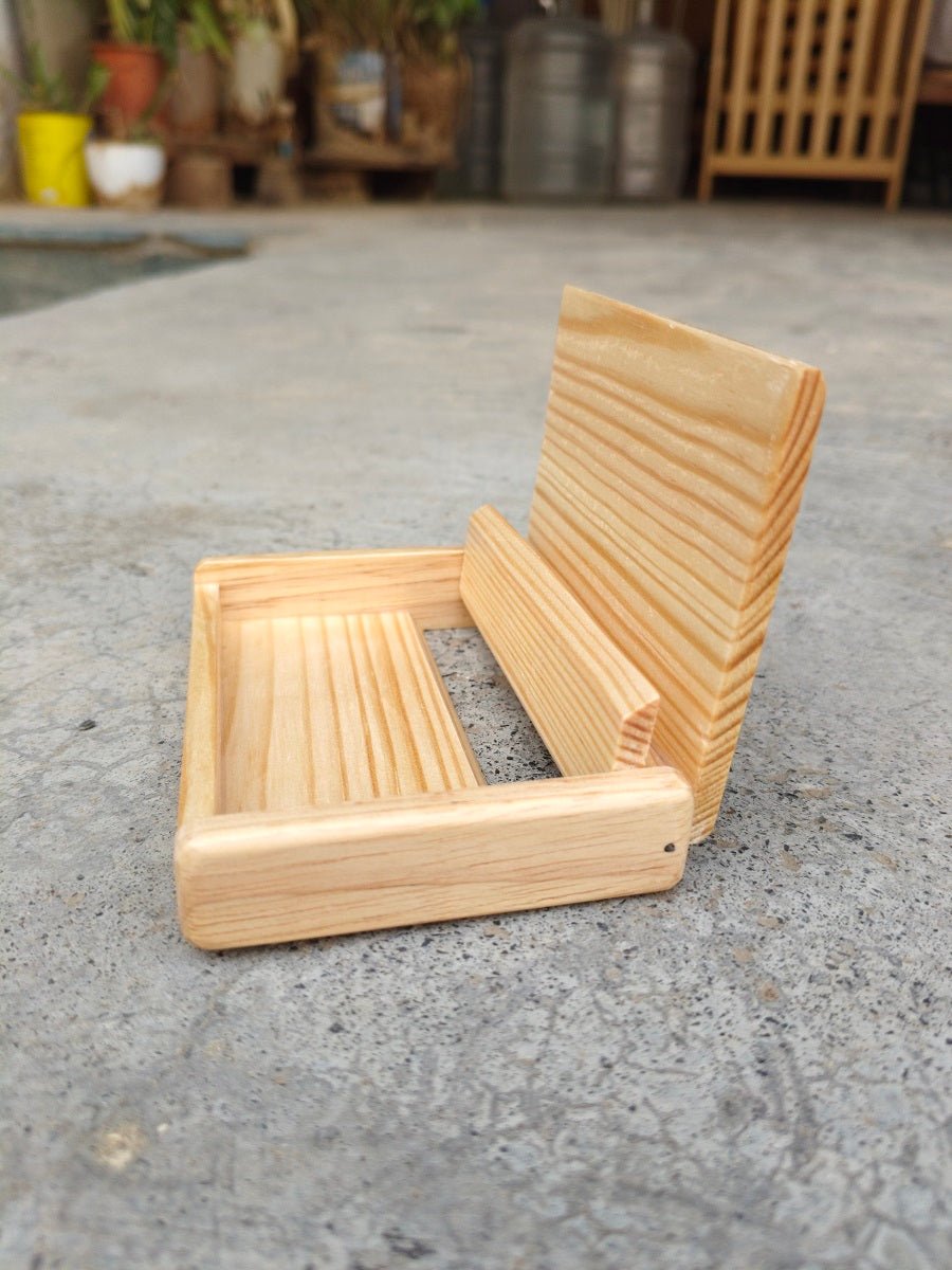 Bamboo Card Holder | Natural Desk & Business Card Stand – Desk Accessories on Brown Living™. SKU: WCH001. Img 5.