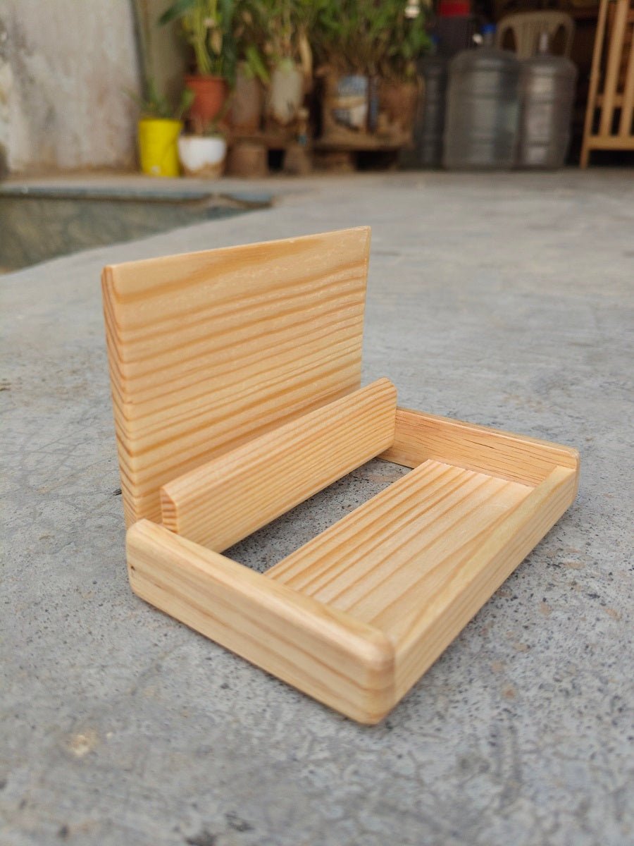 Bamboo Card Holder | Natural Desk & Business Card Stand – Desk Accessories on Brown Living™. SKU: WCH001. Img 6.