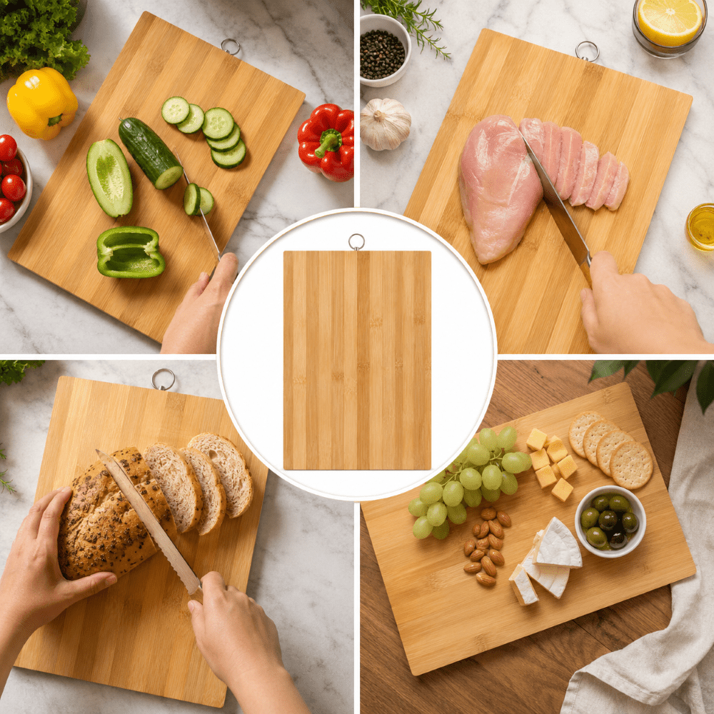 Bamboo Chopping Board for Kitchen | Durable Wooden Cutting Board – Kitchen Tools on Brown Living™. SKU: KOE027-CHB-L. Img 2.