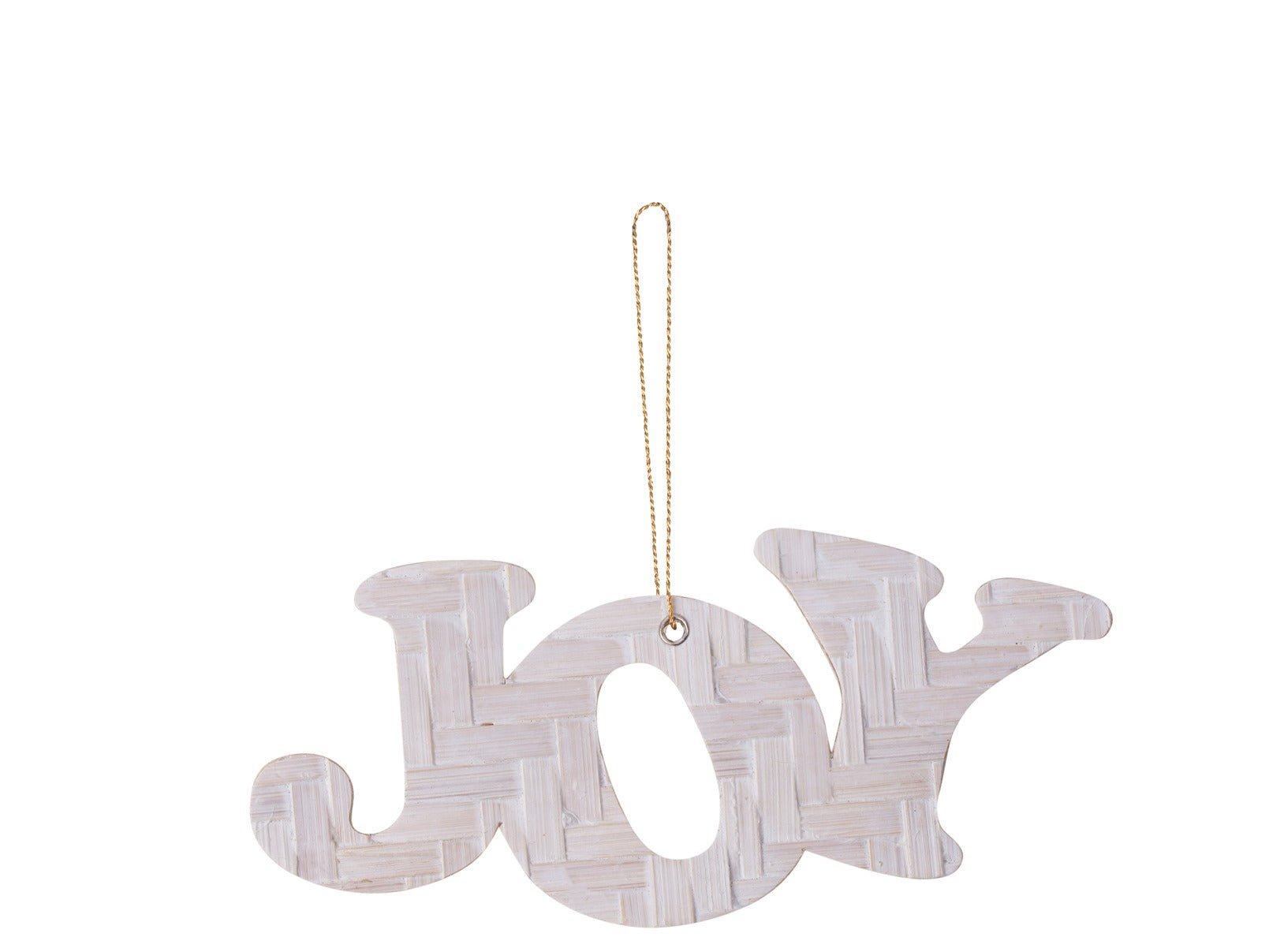 Bamboo Christmas Ornament "Joy" Hanging | Set of 6 (Assorted Colors) – Home Decor on Brown Living™. SKU: HG-792_Small. Img 2.