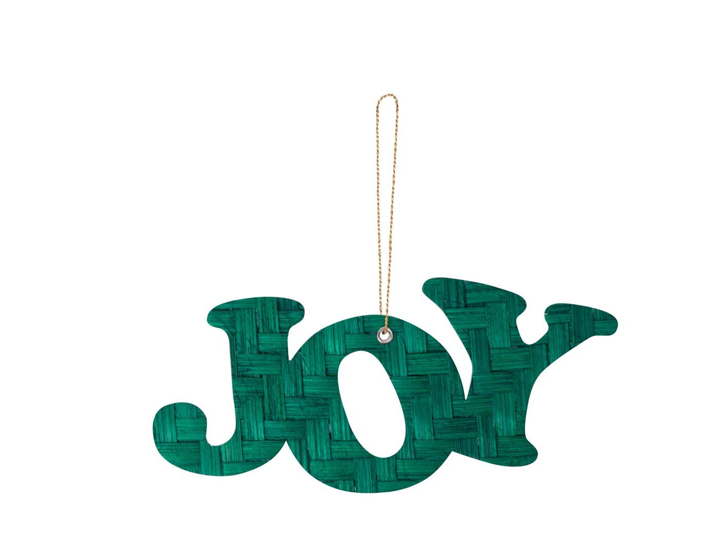 Bamboo Christmas Ornament "Joy" Hanging | Set of 6 (Assorted Colors) – Home Decor on Brown Living™. SKU: HG-792_Small. Img 1.
