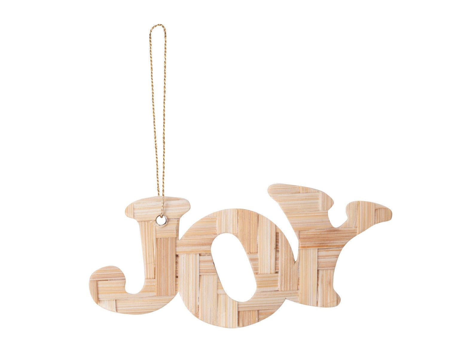 Bamboo Christmas Ornament "Joy" Hanging | Set of 6 (Assorted Colors) – Home Decor on Brown Living™. SKU: HG-792_Small. Img 3.