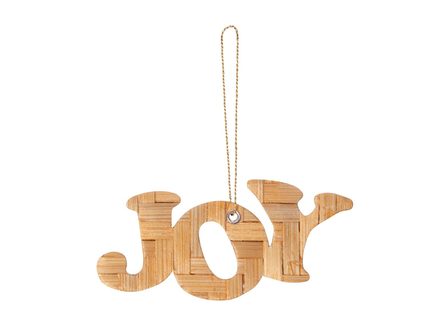 Bamboo Christmas Ornament "Joy" Hanging | Set of 6 (Assorted Colors) – Home Decor on Brown Living™. SKU: HG-792_Small. Img 5.