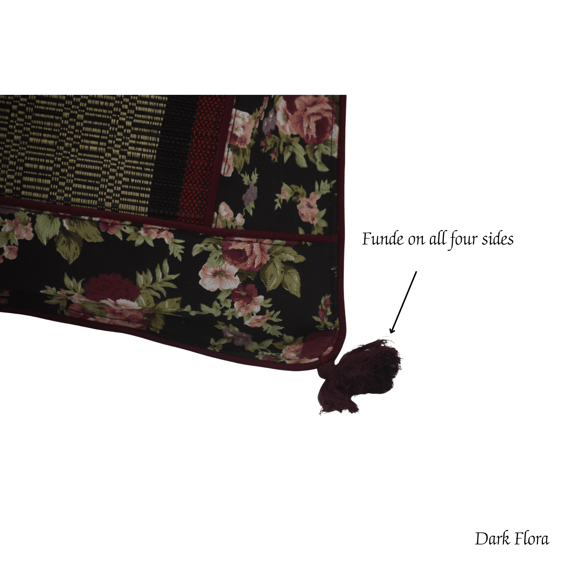 Bamboo Cushion Cover Vintage Floral Canvas – Eco Friendly Decor – Covers & Inserts on Brown Living™. SKU: SK-BCC-NBL-01-CFL. Img 6.