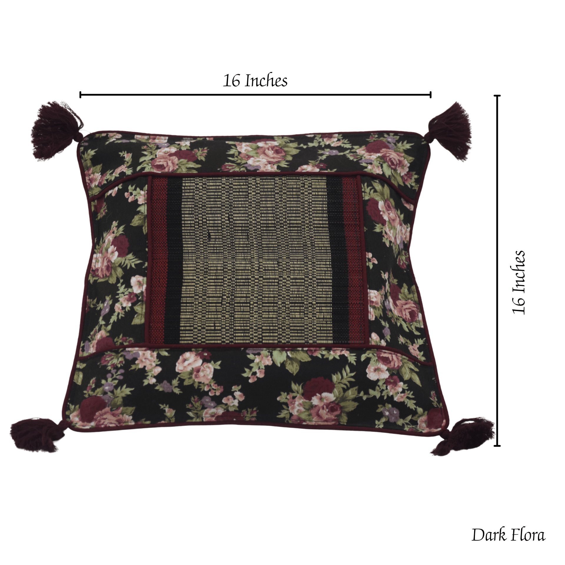 Bamboo Cushion Cover Vintage Floral Canvas – Eco Friendly Decor – Covers & Inserts on Brown Living™. SKU: SK-BCC-NBL-01-CFL. Img 2.