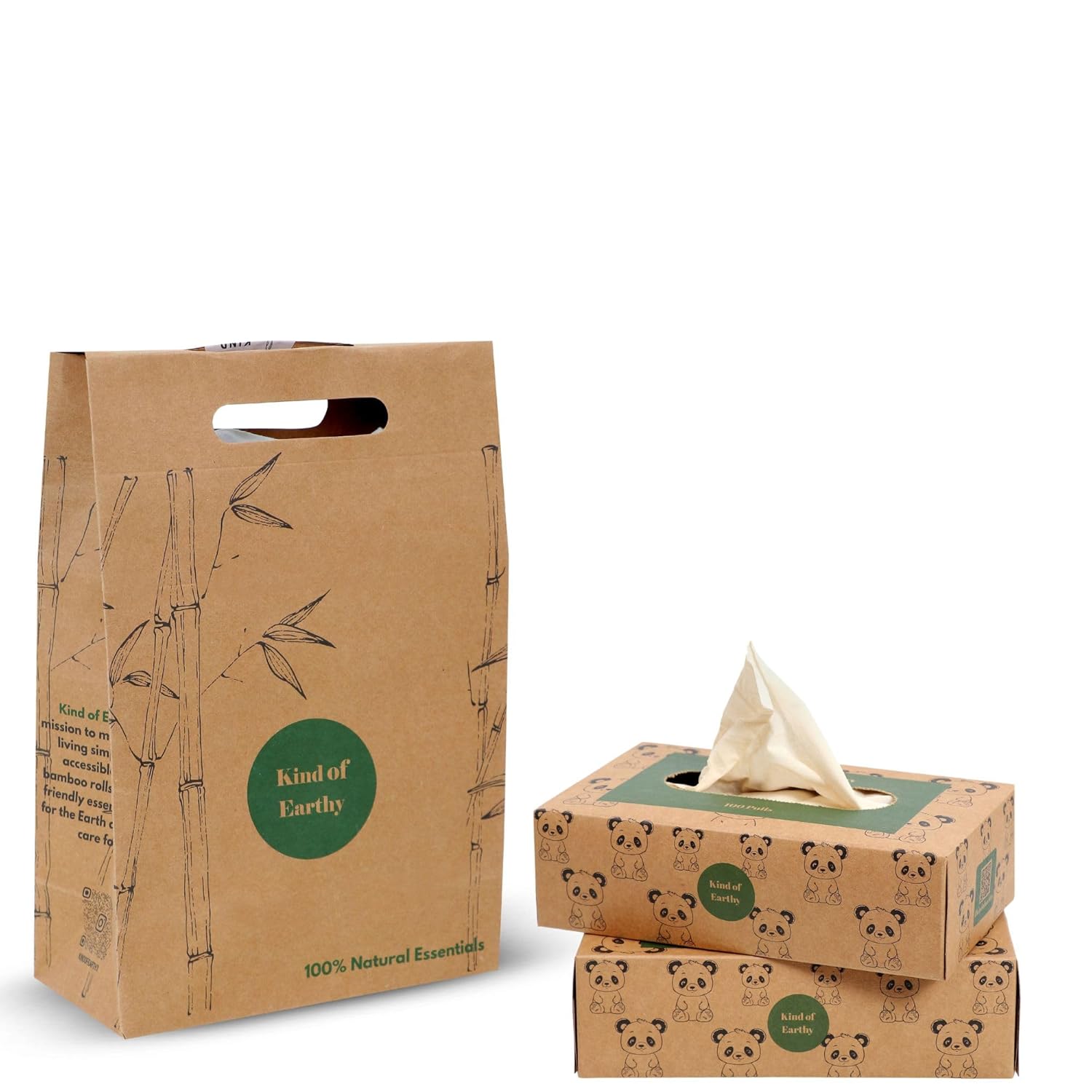 Bamboo Eco Tissue Set, 2 Toilet Rolls | Sustainable Gift Pack – Gift Hampers on Brown Living™. SKU: KOE017-GP6. Img 9.