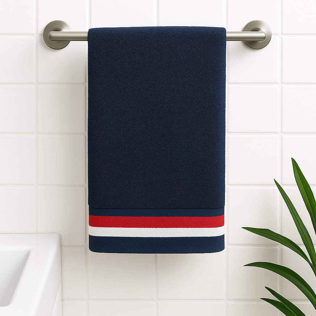 Bamboo Fabric Bath Towel – Gentle on Skin, Naturally Fresh – Bath Linens on Brown Living™. SKU: BATH-TOWEL-NAVY. Img 13.