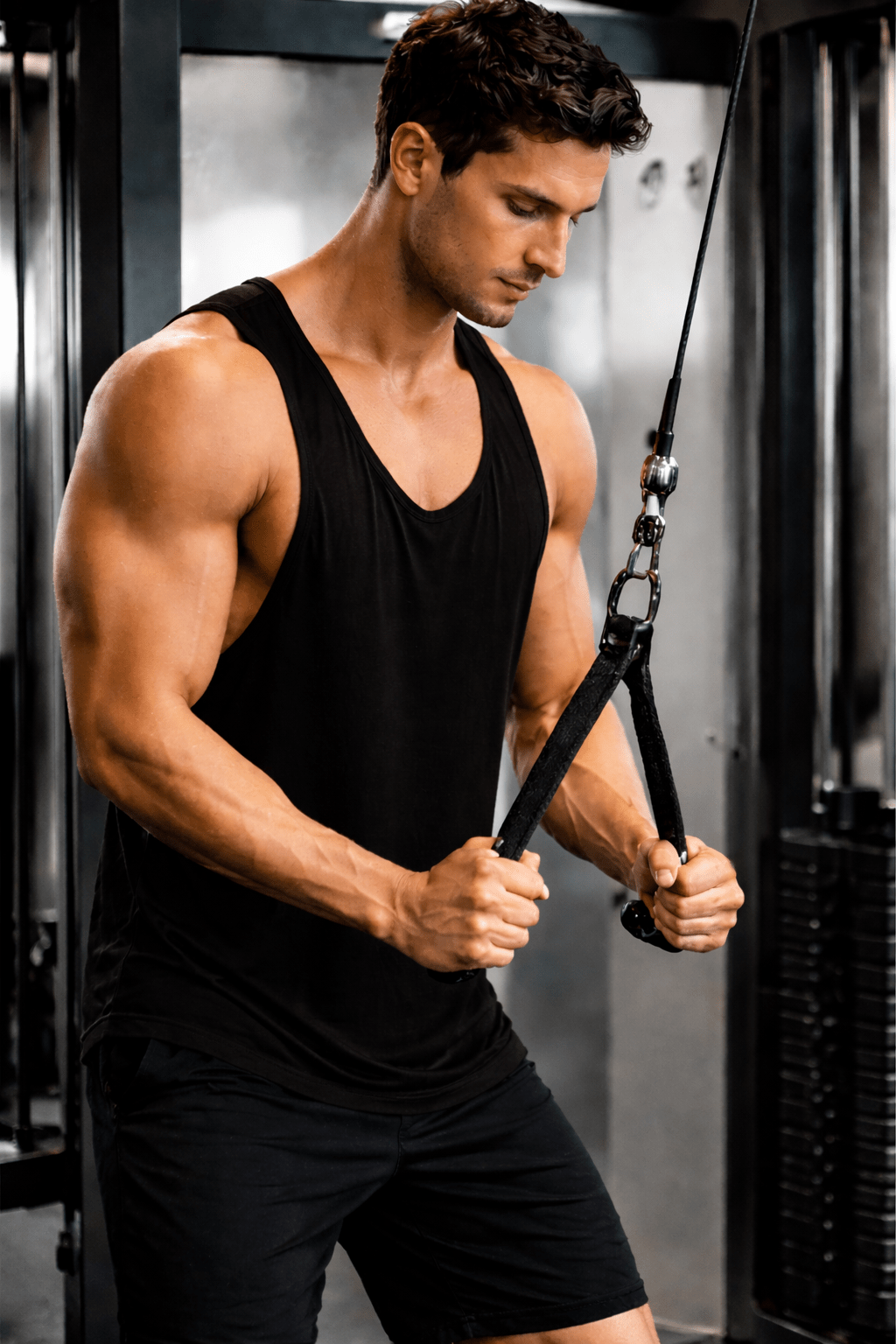 Bamboo Fabric Gen Z Gym Vest For Men Breathable Workout Tank – Mens Vest Coat on Brown Living™. SKU: M-LOSS-GYM-VEST-BLK-M. Img 5.