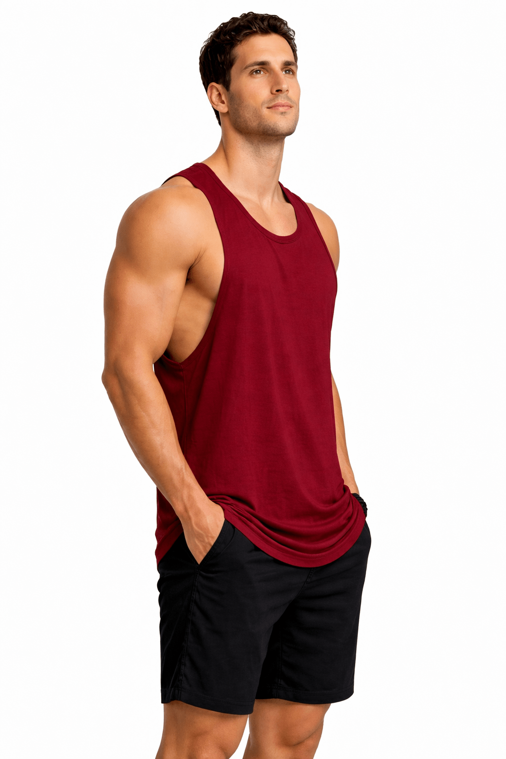 Bamboo Fabric Gen Z Gym Vest For Men Breathable Workout Tank – Mens Vest Coat on Brown Living™. SKU: M-LOSS-GYM-VEST-GRY-M. Img 22.