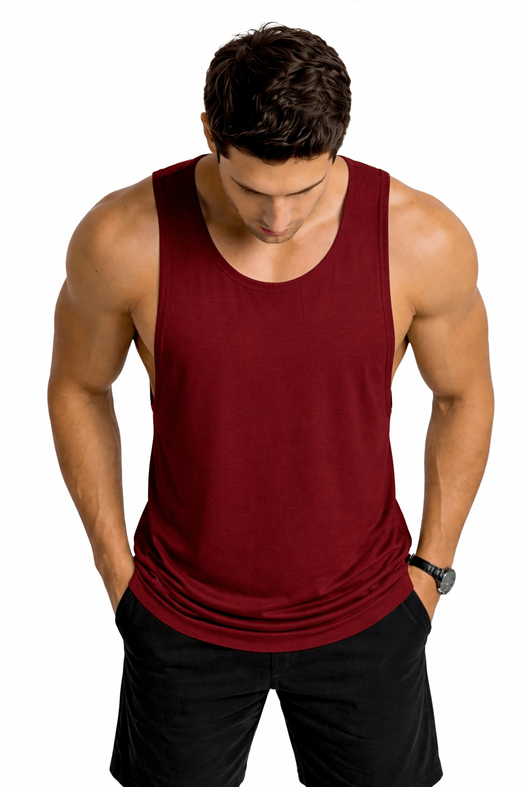 Bamboo Fabric Gen Z Gym Vest For Men Breathable Workout Tank – Mens Vest Coat on Brown Living™. SKU: M-LOSS-GYM-VEST-GRY-M. Img 18.
