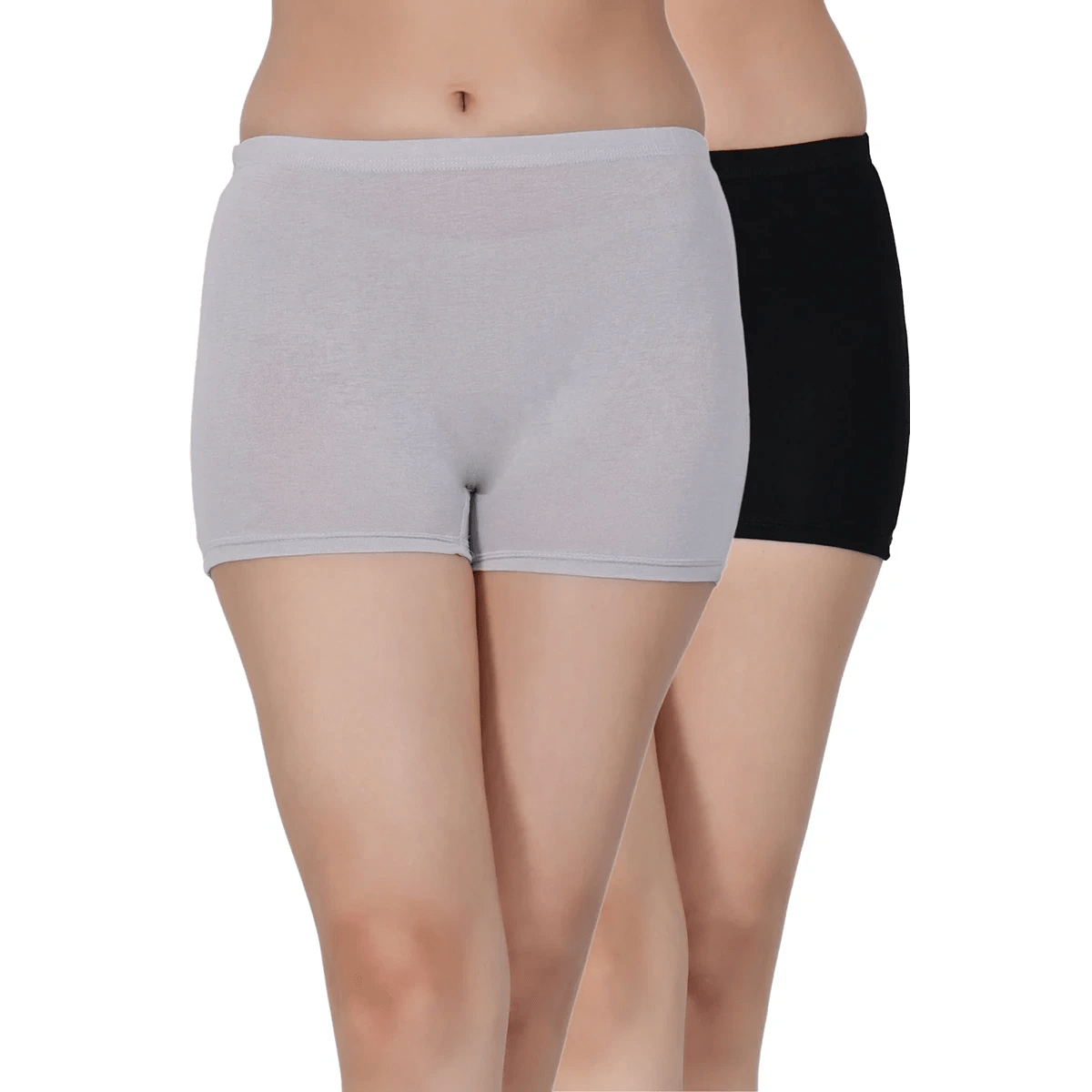 Bamboo Fabric Mid Rise Shorts | Pack of 2 – Womens Shorts on Brown Living™. SKU: BOYS-SHORTY-GRAY-BLK-S. Img 1.