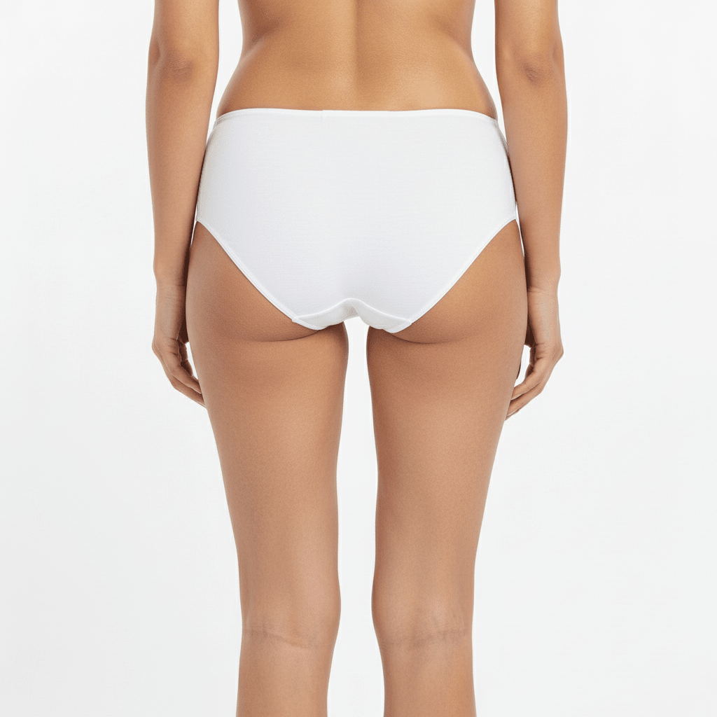 Bamboo fabric Women's Underwear Midi waist Panties | Pack Of 2 – Womens Underwear on Brown Living™. SKU: MIDI-PECH-WHITE-XXL. Img 21.