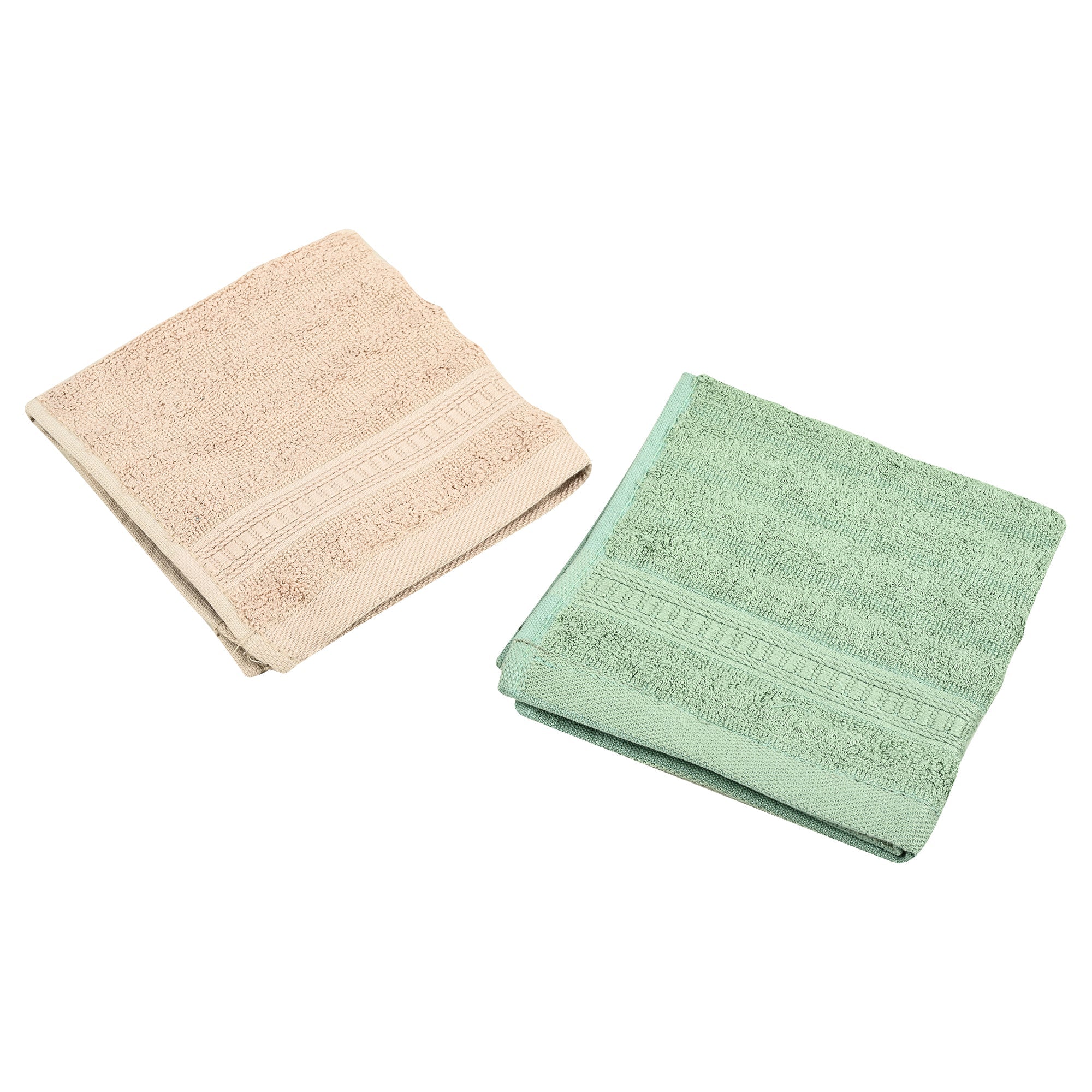 Bamboo Face Towel | Pack Of 2 – Towel on Brown Living™. SKU: FACE-TOWEL-GREEN-CREAM. Img 8.
