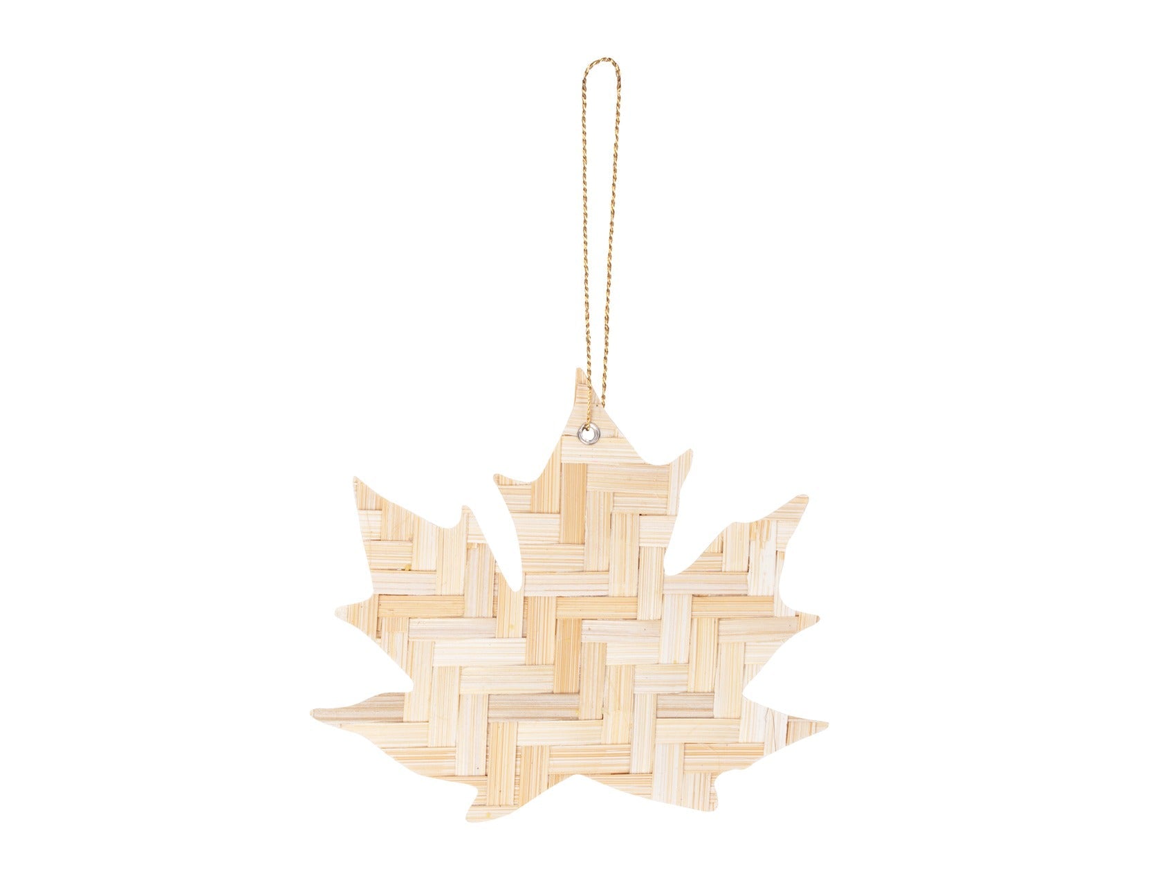 Bamboo Maple Leaf Hanging | Set of 6 (Assorted Colors) – Home Decor on Brown Living™. SKU: HG-785. Img 2.