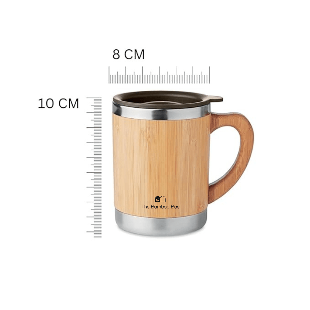 Bamboo Mug | Stainless Steel Tumbler | Leak Proof | Eco Friendly – Mugs on Brown Living™. SKU: TBB-MUG-02-BL. Img 3.
