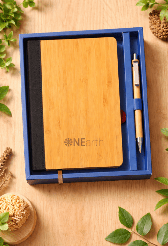 Bamboo Pen And Journal Gift Box Eco Friendly Stationery Set – Stationary on Brown Living™. SKU: OEP931. Img 5.