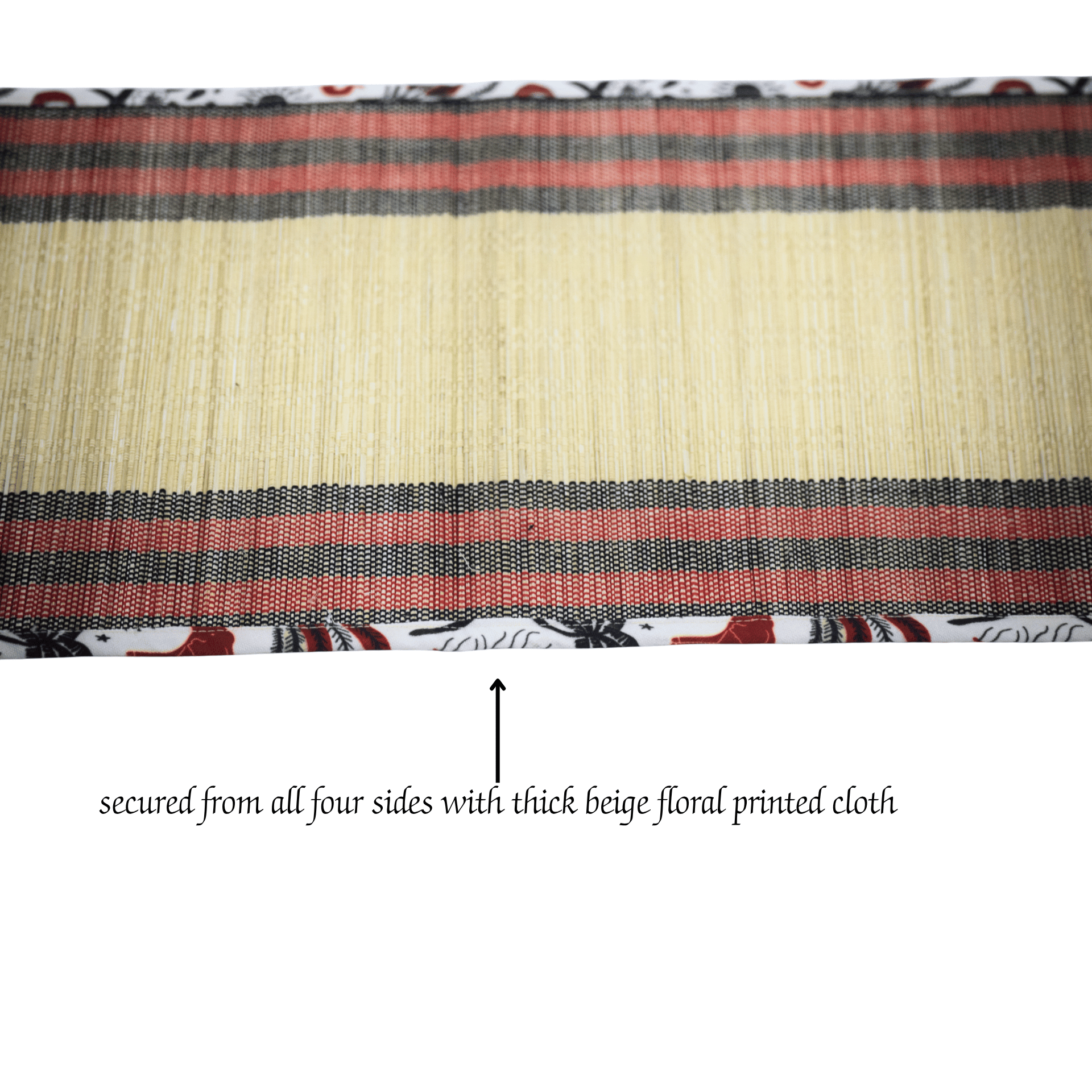 Bamboo Placemats – Elephant Print Canvas Edge – Table Linens on Brown Living™. SKU: SK-BPM-NBG-06-CEP. Img 6.