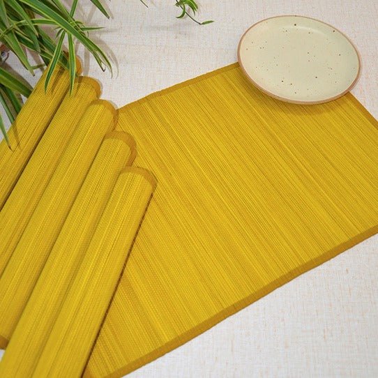 Bamboo Placemats Set of 6 – Eco - Friendly Dining Essentials – Table Linens on Brown Living™. SKU: BAPMAT009B. Img 14.