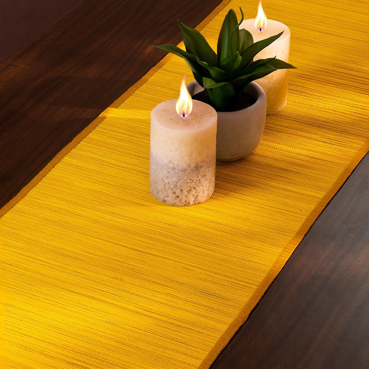 Bamboo Plain Table Runner – Table Linens on Brown Living™. SKU: BAPRUN030B. Img 5.
