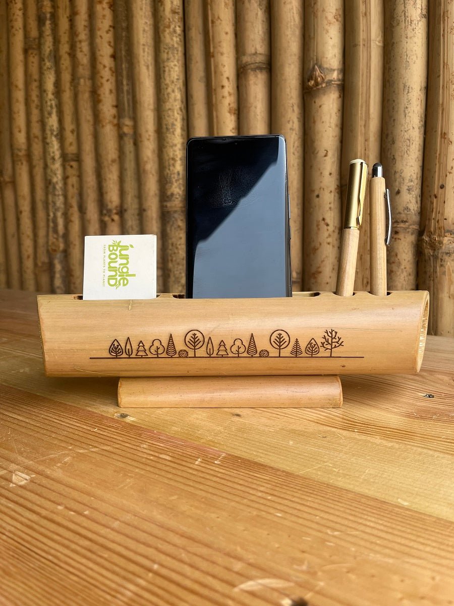 Bamboo Speaker Cum Organizer | Eco Friendly Desk Essential – Desk Organizers on Brown Living™. SKU: Bamboospeakerlarge7. Img 1.