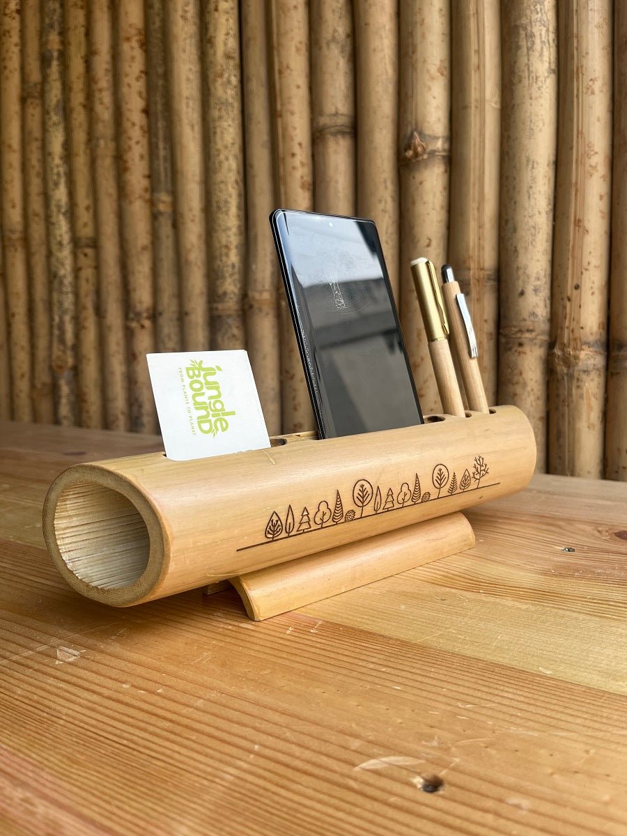 Bamboo Speaker Cum Organizer | Eco Friendly Desk Essential – Desk Organizers on Brown Living™. SKU: Bamboospeakerlarge7. Img 2.