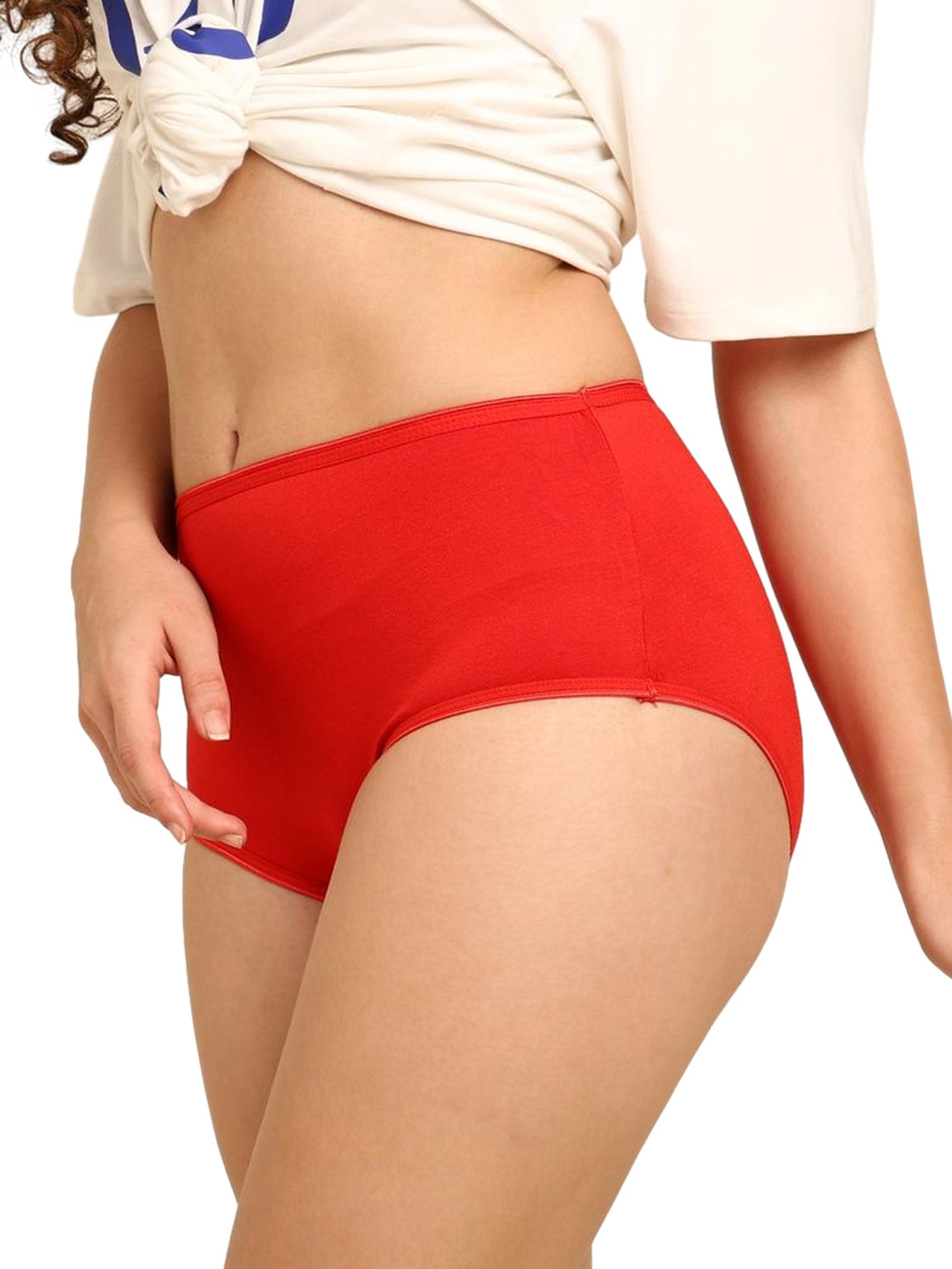 Bamboo Women’s Underwear – Breathable High Waist Panty – Womens Underwear on Brown Living™. SKU: HIPSTER-RED-BLACK-S. Img 20.