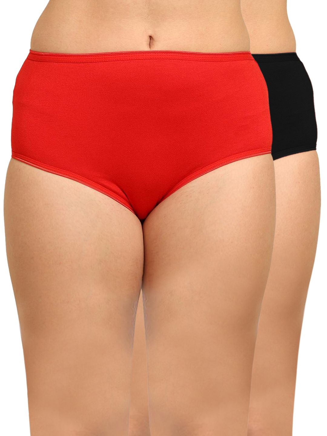 Bamboo Women’s Underwear – Breathable High Waist Panty – Womens Underwear on Brown Living™. SKU: HIPSTER-RED-BLACK-S. Img 12.
