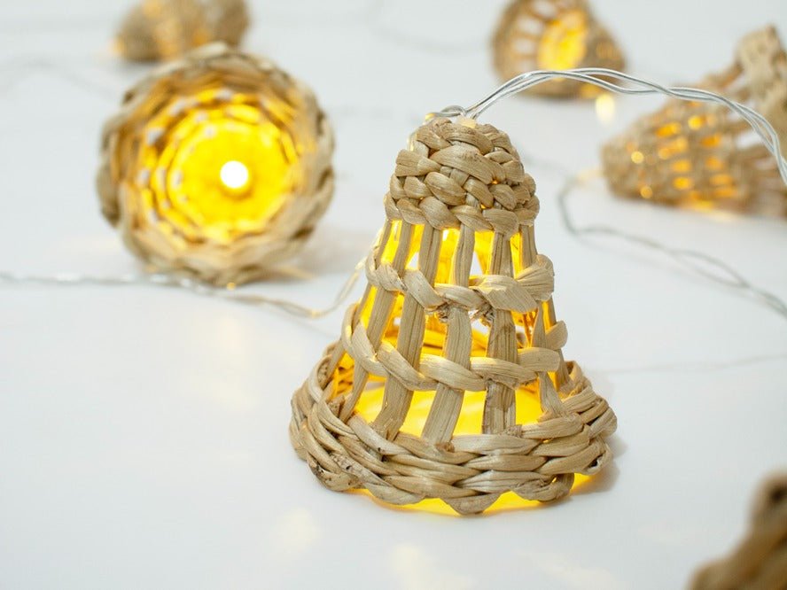 Banana Bark Bell Fairy Lights | Handcrafted Eco Décor | 3 Meter – Home Decor on Brown Living™. SKU: FL-1017. Img 2.