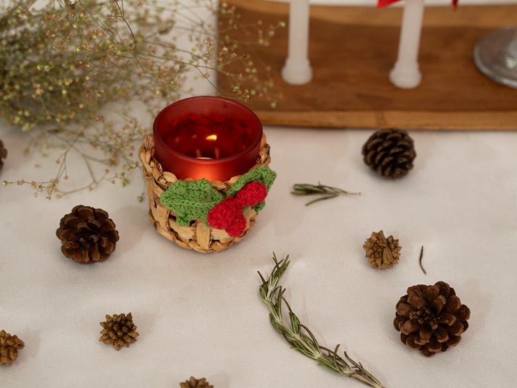 Banana Bark & Crochet Joy Tea Light Holder | Set of 3 – Home Decor on Brown Living™. SKU: TL-1050. Img 12.