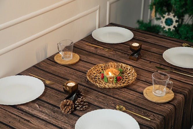 Banana Holly Berry Candle Wreath | Handcrafted Christmas Decor – Home Decor on Brown Living™. SKU: TTW-1066. Img 1.