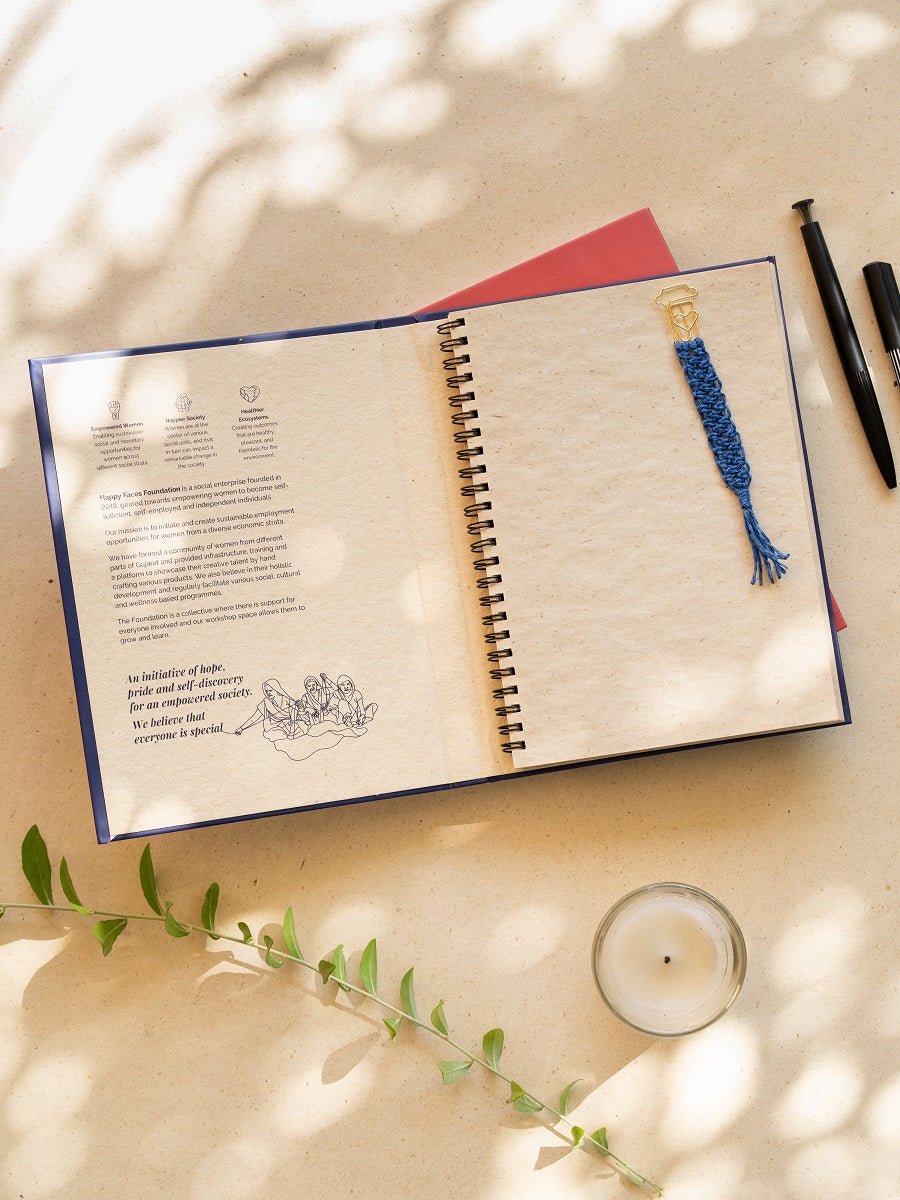 Banana Paper Planner & Bookmark Set | Chakra Handmade Eco Journal – Notebooks & Notepads on Brown Living™. SKU: S25CHAKPLAN219-IB. Img 2.