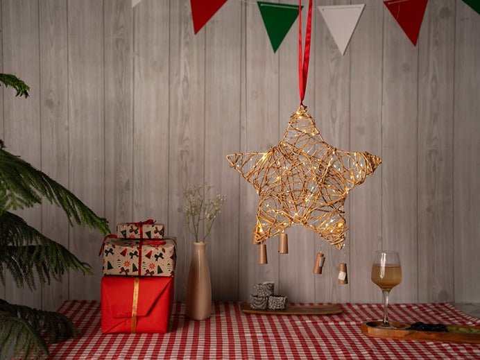 Banana Rope Hanging Star | Handcrafted Natural Christmas Decor – Home Decor on Brown Living™. SKU: HS-1020. Img 3.