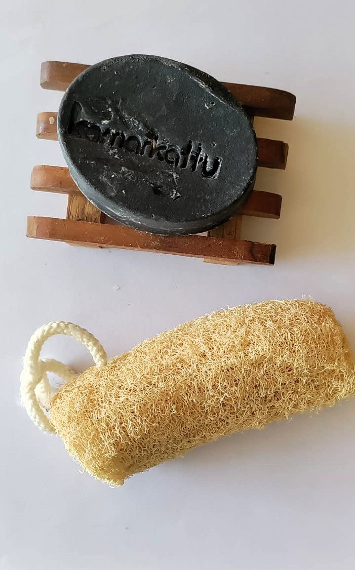 Bath Soap Combo - Activated Charcoal, Lemon, Tulasi & Citrus Vanilla – Body Soap by Kamarkattu Ecostore available on Brown Living™. Activated Charcoal Soap - Pack Of 2 With Soap Dish. SKU: acs2withall. Img 6.