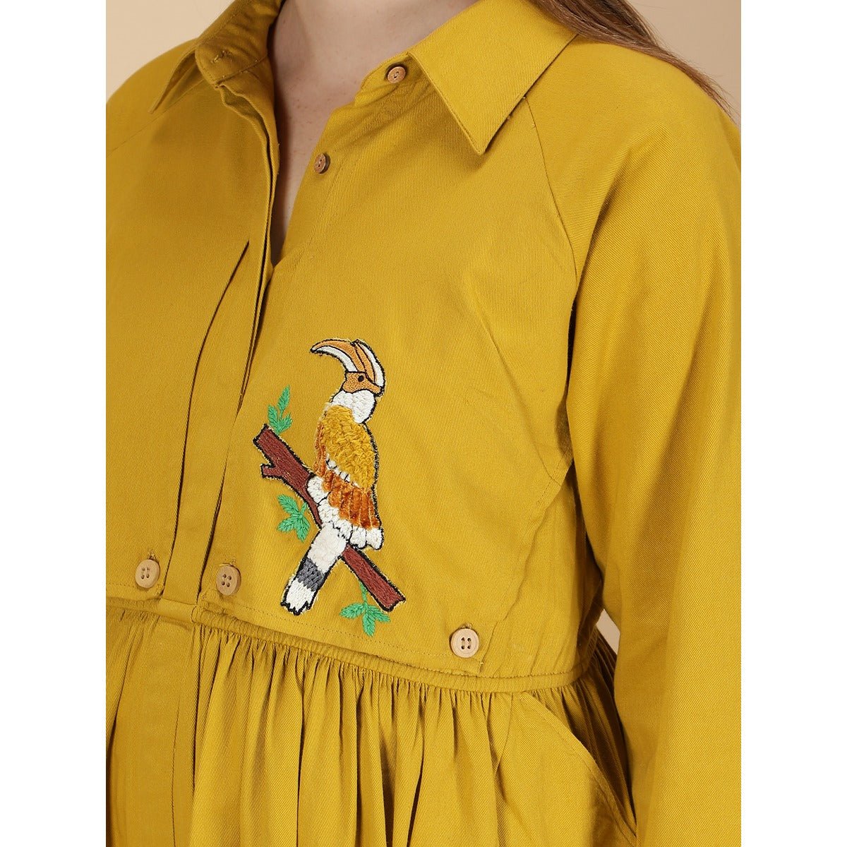 Beaky Hornbill Trench Maternity Dress For Women – Womens Maternity Wear on Brown Living™. SKU: MCBL150-. Img 6.