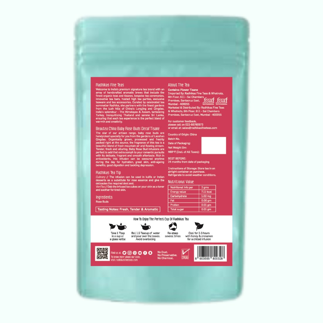 BEAUTEA - China Baby Rose Buds Decaf Tisane - 50 g | Verified Sustainable by Brown Living™